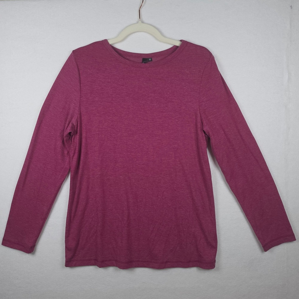 Automet Crewneck Long Sleeve Tunic Top Medium Maroon Heathered AM1012_01